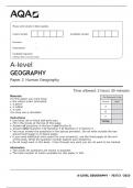 AQA A-level GEOGRAPHY Paper 2&Tab;Human Geography