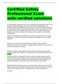 Certified Safety Professional Exam with verified solutions&period;