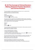 M&period; 36 The Concept of Clinical Decision Making &lpar;Pearson&rpar; Practice Questions and Correct Answers