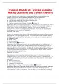 Pearson Module 36 - Clinical Decision Making Questions and Correct Answers