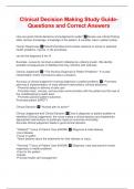 Clinical Decision Making Study Guide- Questions and Correct Answers