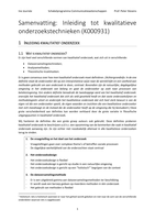 Samenvatting Kwalitatieve Onderzoekstechnieken (2016-2017)