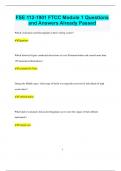 FSE 112-1901 FTCC Module 1 Questions  and Answers Already Passed