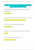 Chain Drives and Lubrication Questions  and Answers 100&percnt; Pass