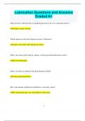Lubrication Questions and Answers  Graded A&plus;