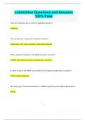 Lubrication Questions and Answers  100&percnt; Pass