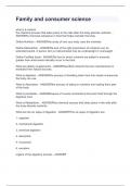 Family and consumer science exam&period;Actual questions and answers 100&percnt;