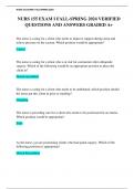 NURS 155 EXAM I FALL-SPRING 2024 VERIFIED QUESTIONS AND ANSWERS GRADED A&plus;