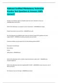 National Certified Phlebotomy Technician Practice Test Questions & Answers 100&percnt; Correct&excl;&excl;