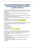 NUR 327 EXAM QUESTIONS AND CORRECT  ANSWERS FROM VERIFIED SOURCES  ALREADY RATED A&plus;