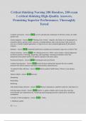 Critical thinking Nursing 200 Hondros&comma; 200 exam 1 critical thinking High-Quality Answers&comma; Promising Superior Performance&comma; Thoroughly Tested