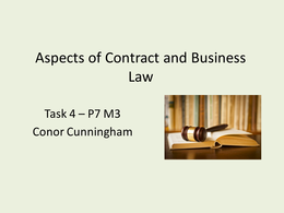 Unit 21 - Aspects of Contract and Business Law - P7 M3