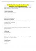 HCA204 Palliative Care Final &ndash; Written Test Questions with Complete Solutions