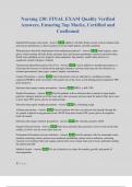 Nursing 230&colon; FINAL EXAM Quality Verified Answers&comma; Ensuring Top Marks&comma; Certified and Confirmed