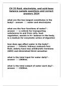 CH 25 fluid&comma; electrolyte&comma; and acid-base balance sample questions and correct answers 2024