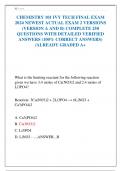 CHEMISTRY 101 IVY TECH FINAL EXAM  2024 NEWEST ACTUAL EXAM 2 VERSIONS  &lpar;VERSION A AND B&rpar; COMPLETE 250  QUESTIONS WITH DETAILED VERIFIED  ANSWERS &lpar;100&percnt; CORRECT ANSWERS&rpar;  &sol;ALREADY GRADED A&plus;
