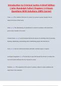 Introduction to Criminal Justice A Brief Edition  &lpar; John Randolph Fuller&rpar; Chapters 1-4 Exam  Questions With Solutions 100&percnt; Correct