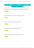 Chemistry Semester 1 Final Exam Latest  Update Graded A&plus;