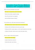 Cumulative Exam Review &lpar;Midterm&rpar; Questions with Complete Solutions