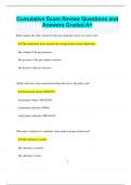 Cumulative Exam Review Questions and  Answers Graded A&plus;