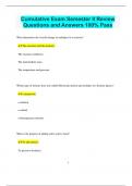 Cumulative Exam Semester II Review Questions and Answers 100&percnt; Pass
