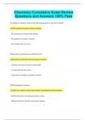 Chemistry Cumulative Exam Review Questions and Answers 100&percnt; Pass