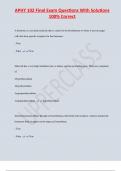 APHY 102 BUNDLED EXAM QUESTIONS WITH SOLUTIONS 100&percnt; CORRECT