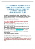 CCI CNOR EXAM NEWEST ACTUAL EXAM QUESTIONS AND DETAILED CORRECT ANSWERS &lpar;VERIFIED ANSWERS&rpar; &vert; CERTIFIED PERIOPERATIVE NURSE