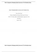 Week 4 Assignment&colon; Managing Quality Assurance In The Workplace Essay