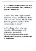 ATI COMPREHENSIVE PREDICTOR  EXAM QUESTIONS AND ANSWERS  &lbrace;STUDY THIS ONE&rcub;