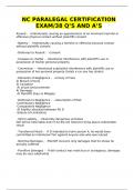 NC PARALEGAL CERTIFICATION EXAM&sol;38 Q&rsquo;S AND A&rsquo;S