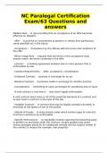 NC Paralegal Certification Exam&sol;63 Questions and answers