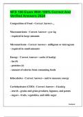NFS 100 Exam With 100&percnt; Correct And Verified Answers 2024