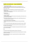 NURS 3315 MODULE 1 QUIZ ANSWERS