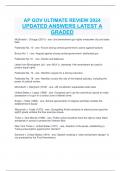 FINAL EXAM GOVERNMENT AND POLITICS 2024 SPRING UPDATED ANSWERS LATEST A GRADED