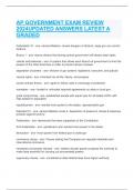 FINAL EXAM GOVERNMENT AND POLITICS 2024 SPRING UPDATED ANSWERS LATEST A GRADED
