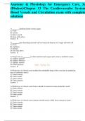 Anatomy & Physiology for Emergency Care&comma; 3e &lpar;Bledsoe&rpar;Chapter 13 The Cardiovascular System Blood exam with complete solutions 