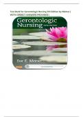 Test Bank for Gerontologic Nursing 5th Edition by Meiner&vert; WITH C0RRECT ANSWERS PROVIDED&vert;