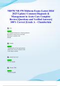 NR570&sol; NR 570 Midterm Exam &lpar;Latest 2024&sol; 2025 Update&rpar; Common Diagnosis & Management in Acute Care Complete Review&vert; Questions and Verified Answers&vert; 100&percnt; Correct &vert;Grade A &ndash; Chamberlain