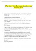  CFM Exam With Complete Questions And Answers 2024