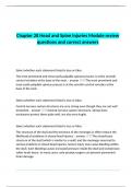 Chapter 28 Head and Spine Injuries Module review questions and correct answers