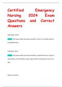 Certified Emergency  Nursing 2024 Exam Questions and Correct  Answer
