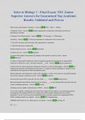 Intro to Biology 1 - Final Exam&colon; NSU Zamor Superior Answers for Guaranteed Top Academic Results&comma; Validated and Proven