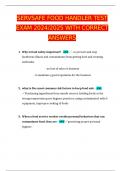SERVSAFE FOOD HANDLER TEST EXAM 2024&sol;2025 WITH CORRECT ANSWERS