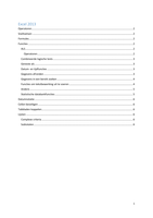 Excel 2013 lijst met functies 
