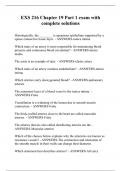 EXS 216 Chapter 19 Part 1 exam with complete solutions