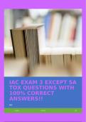 IAC EXAM 3 EXCEPT SA TOX QUESTIONS WITH 100&percnt; CORRECT ANSWERS&excl;&excl;