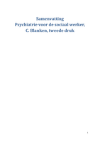 Samenvatting Psychiatrie voor de sociaal werker, tweede druk. - Ondersteunen, Behandelen, Begeleiden