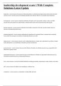 leadership development exam 1 With Complete Solutions Latest Update