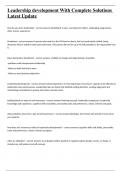 Leadership development With Complete Solutions Latest Update
